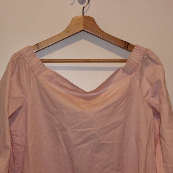 Free People Light Pink Long Sleeve Off The Shoulder Blouse Women's Size S - Picture 3 of 10